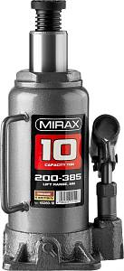 Домкрат гидравлический бутылочный, 10т, 200-385 мм, MIRAX 43260-10