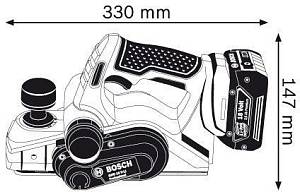 Рубанок Bosch GHO 18 V-LI 18Вт 82мм 14000об/мин (кейс в комплекте)