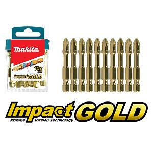 Набор насадок Impact Gold PZ2, 50 мм, E-form (MZ), 10 шт Makita B-39540