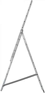 Лестница трехсекционная алюминиевая, 3 х 10 ступеней, H=285/481/674 см, вес 12,19 кг FIT