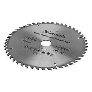 Пильный диск по дереву, 255 х 32 мм, 48 зубьев, кольцо 30/32 Matrix Professional