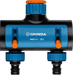 GRINDA TS-2, двухканальный 3/4″ - 1″ с внутренней резьбой, соединитель с внешней резьбой 3/4″ - 1, поливочный распределитель, PROLine (8-426312)