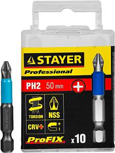 STAYER ProFix PH2, 50 мм, 10 шт, набор бит, Professional (26203-2-50-10)