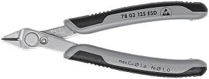 Electronic Super Knips Бокорезы прецизионные ESD, нерж., 125 мм, 2-комп антистатические ручки, SB KNIPEX