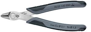 Electronic Super Knips XL Бокорезы прецизионные ESD, нерж., 140 мм, 2-комп антистатические ручки, SB KNIPEX